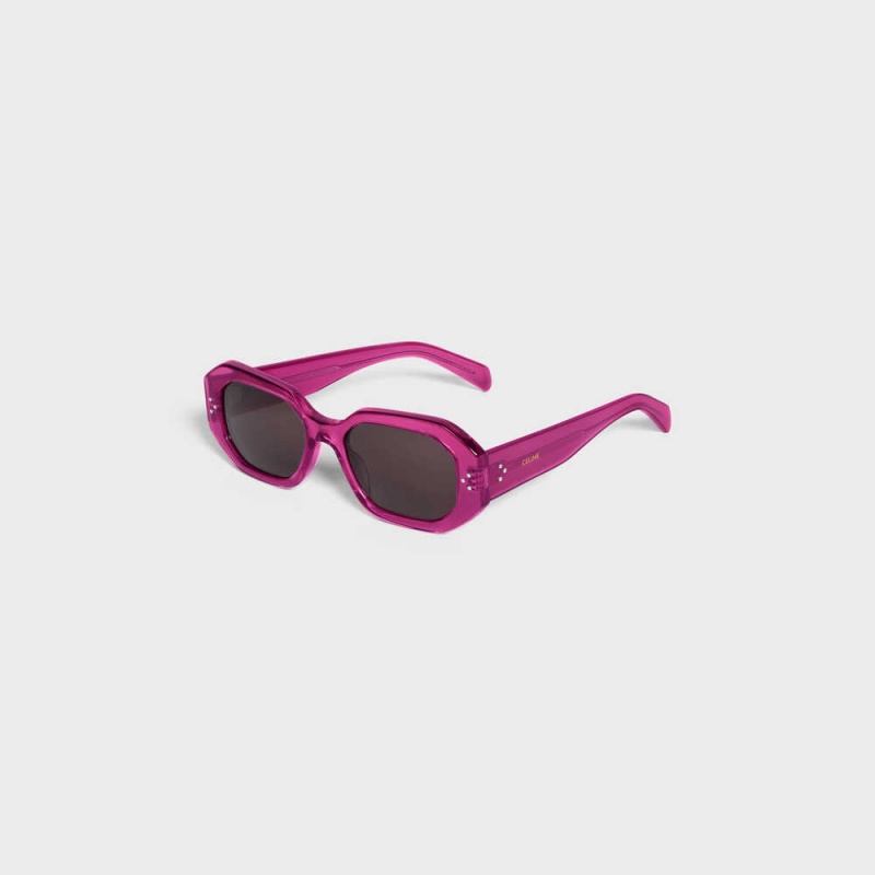 Celine Square S255 in Acetate Sunglasses Transparent Cherry | CL-592403