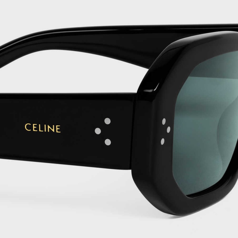 Celine Square S255 in Acetate Sunglasses Black | CL-592401