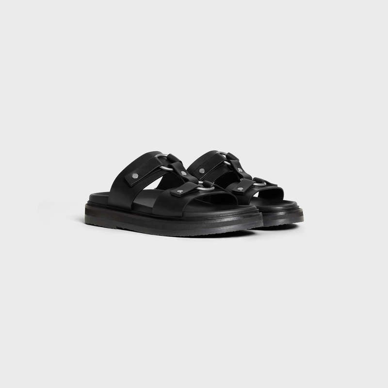 Celine TIPPI in CALFSKIN - VEGETAL TANNING Sandals Black | CL-591888