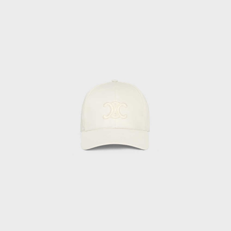 Celine TRIOMPHE BASEBALL IN COTTON Cap ECRU | CL-592357