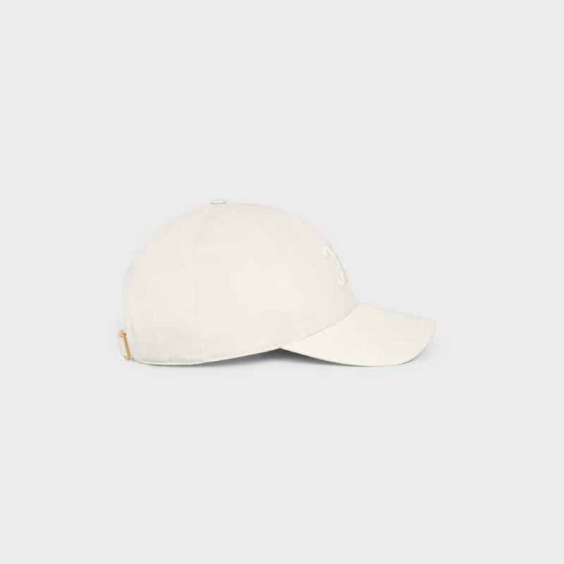 Celine TRIOMPHE BASEBALL IN COTTON Cap ECRU | CL-592357