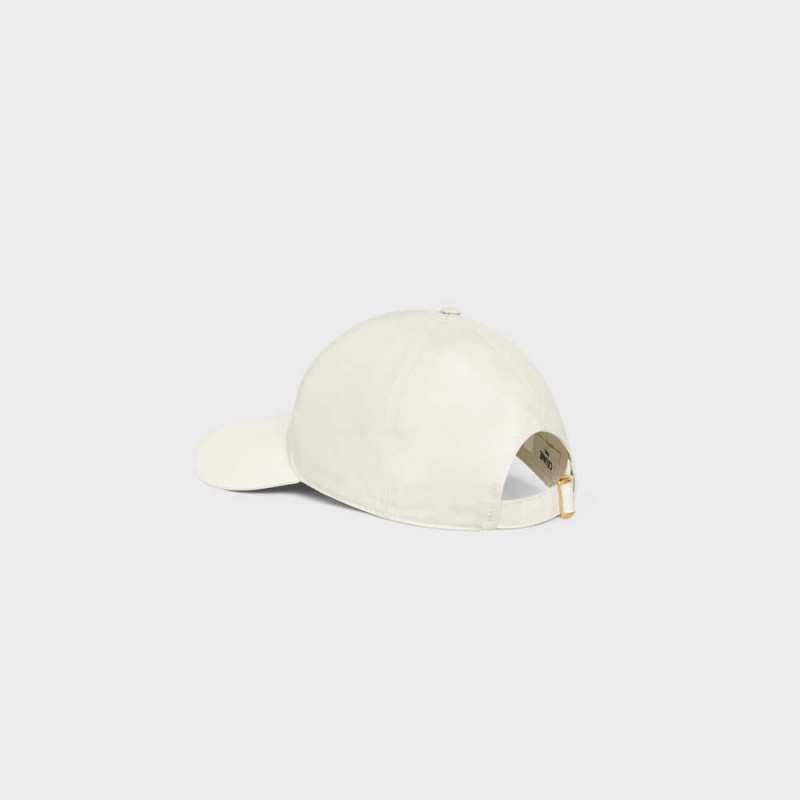 Celine TRIOMPHE BASEBALL IN COTTON Cap ECRU | CL-592357