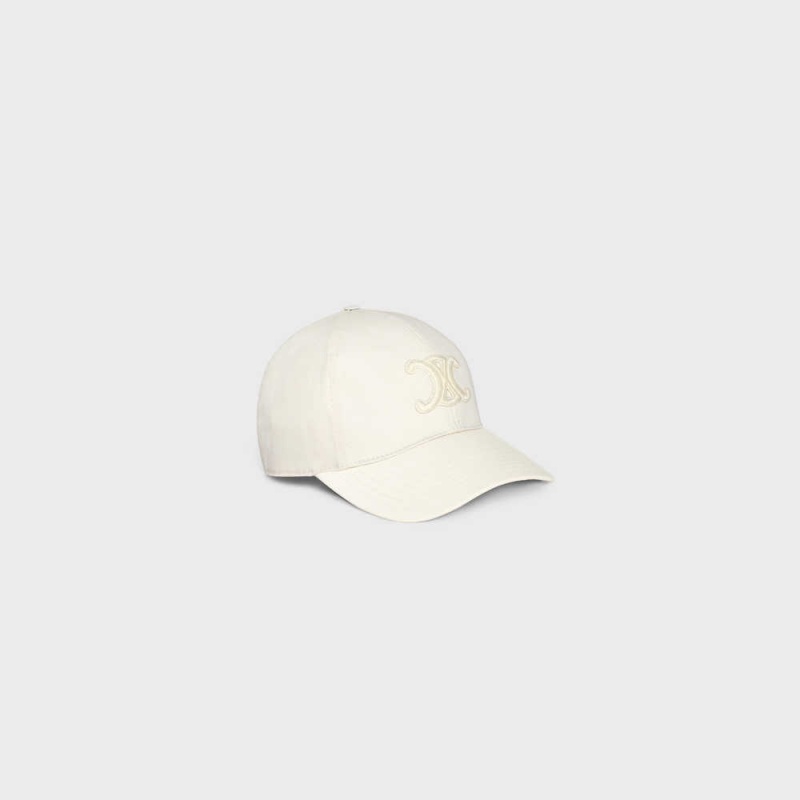 Celine TRIOMPHE BASEBALL IN COTTON Cap ECRU | CL-592357