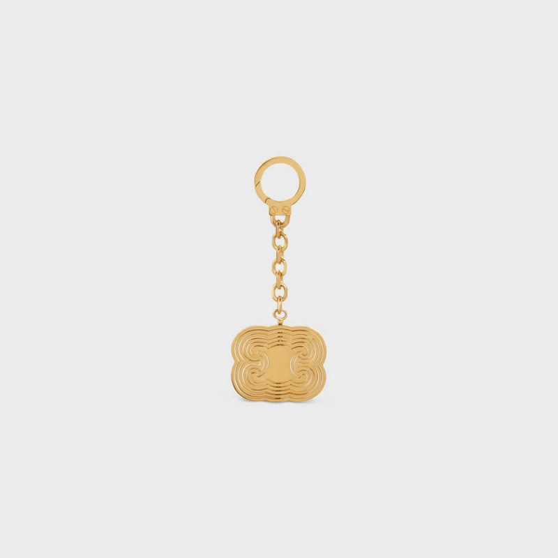 Celine TRIOMPHE HELIX CHARM in Brass Leather Goods Accessories Gold | CL-592917