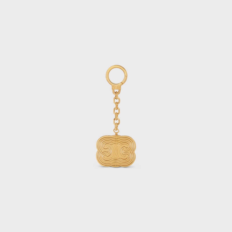 Celine TRIOMPHE HELIX CHARM in Brass Leather Goods Accessories Gold | CL-592917