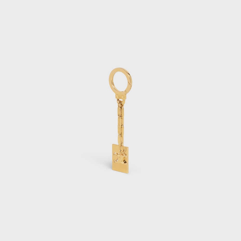 Celine TRIOMPHE PLATE CHARM in Brass Leather Goods Accessories Gold | CL-592918