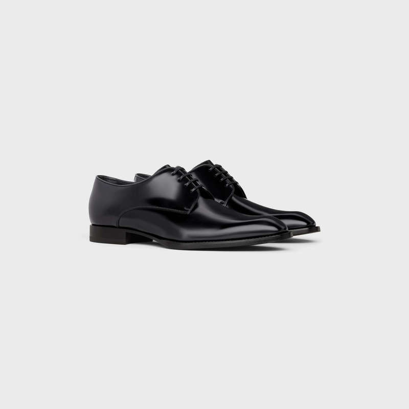 Celine TUXEDO DERBY in POLISHED BULLSKIN Loafers Black | CL-591883