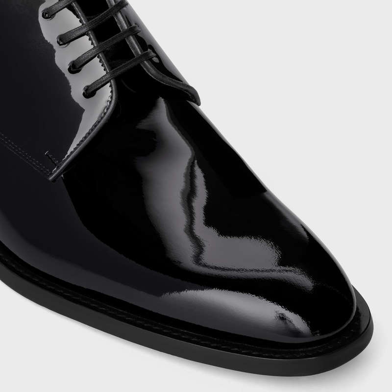 Celine TUXEDO DERBY in Patent calfskin Loafers Black | CL-591882