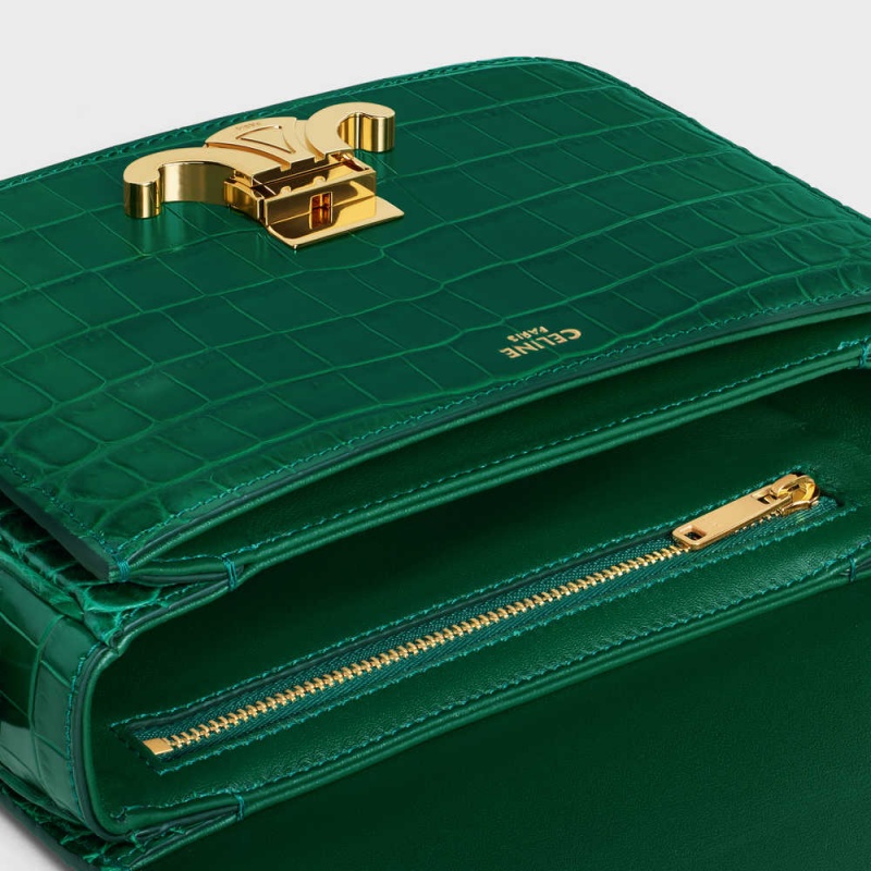 Celine Teen Bag in Niloticus Crocodile Triomphe Green | CL-593210