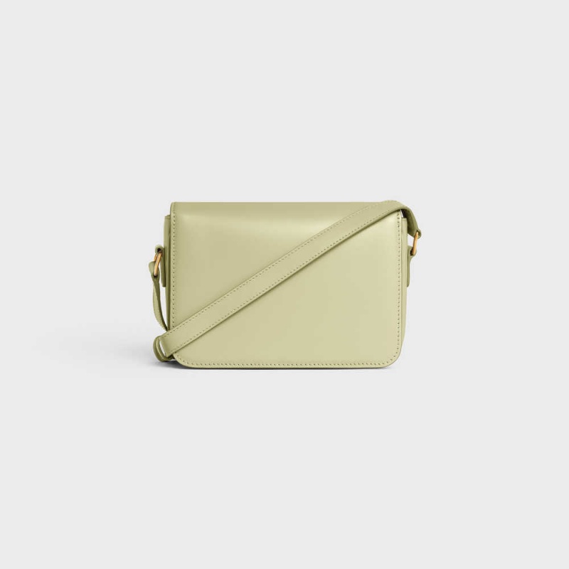 Celine Teen Bag in shiny calfskin Triomphe ALMOND GREEN | CL-593202