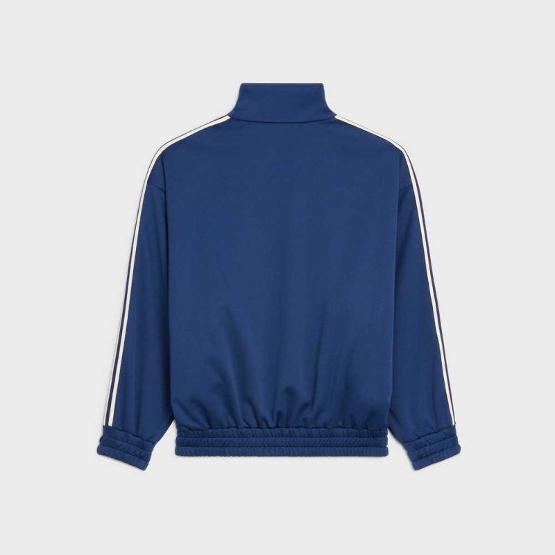 Celine Tracksuit in double face jersey Jackets Blue/White | CL-592676