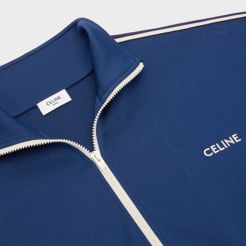 Celine Tracksuit in double face jersey Jackets Blue/White | CL-592676