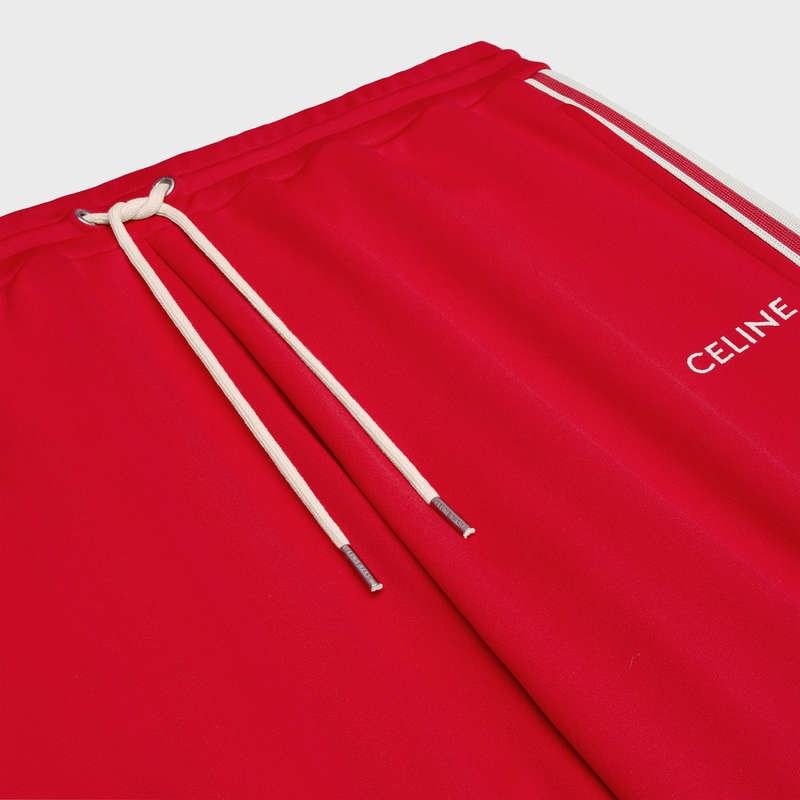 Celine Tracksuit in double face jersey Pants RED / OFF WHITE | CL-592039