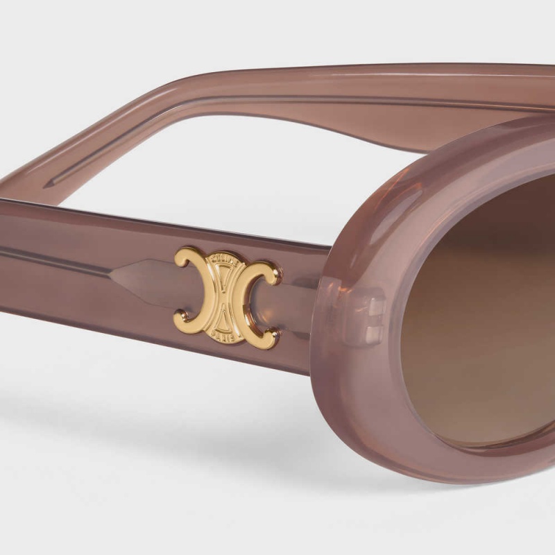 Celine Triomphe 01 in Acetate Sunglasses Milky Hazelnut | CL-592382