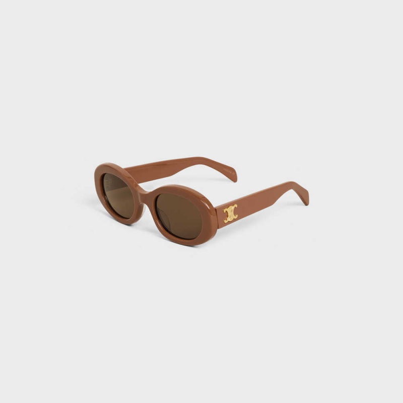 Celine Triomphe 01 in Acetate Sunglasses Camel | CL-592381