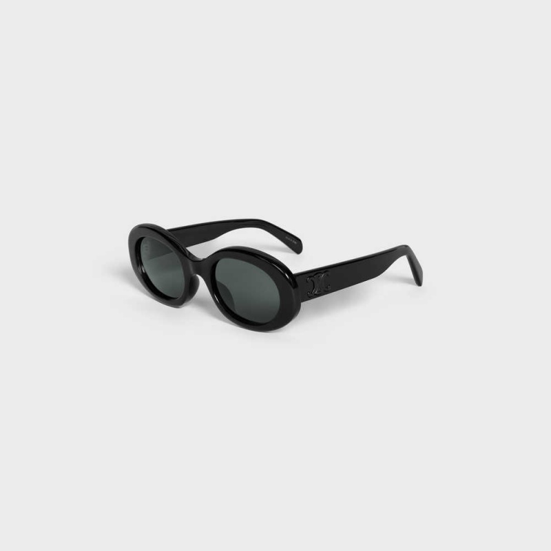 Celine Triomphe 01 in Acetate Sunglasses Black/Black | CL-592378