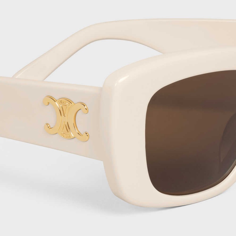 Celine Triomphe 04 in Acetate Sunglasses Ivory | CL-592395