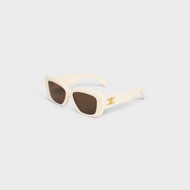 Celine Triomphe 04 in Acetate Sunglasses Ivory | CL-592395