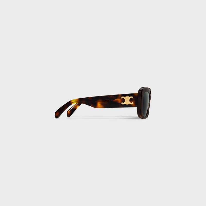 Celine Triomphe 04 in Acetate Sunglasses Dark Havana | CL-592392