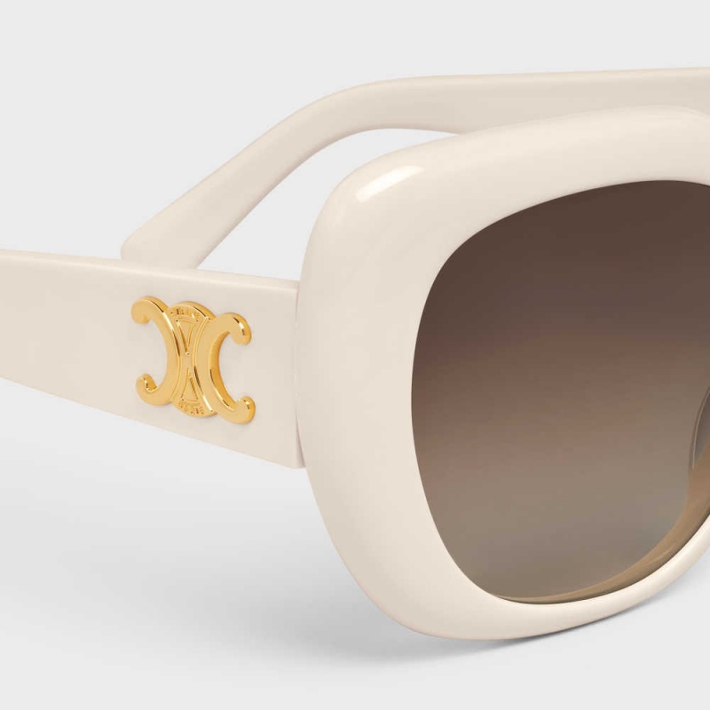 Celine Triomphe 06 in Acetate Sunglasses Ivory | CL-592407