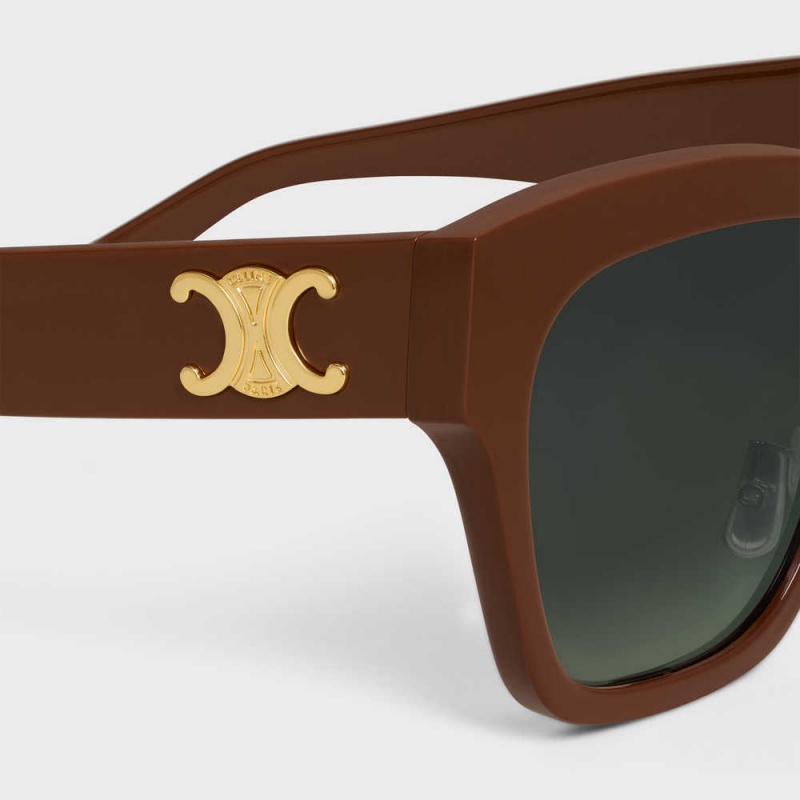 Celine Triomphe 09 in Acetate Sunglasses Chocolate | CL-592390