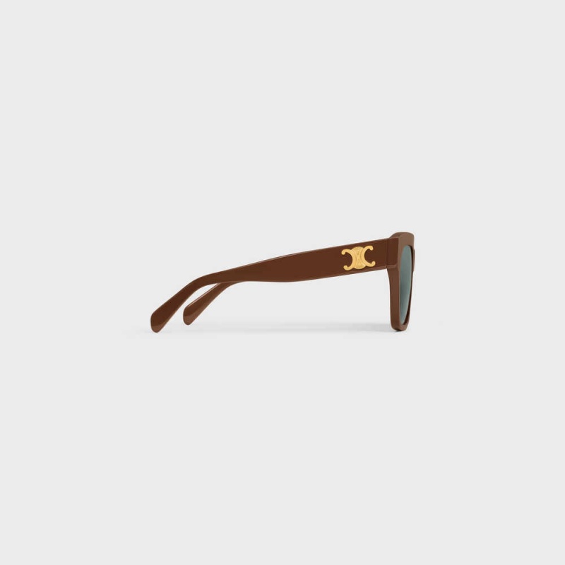 Celine Triomphe 09 in Acetate Sunglasses Chocolate | CL-592390