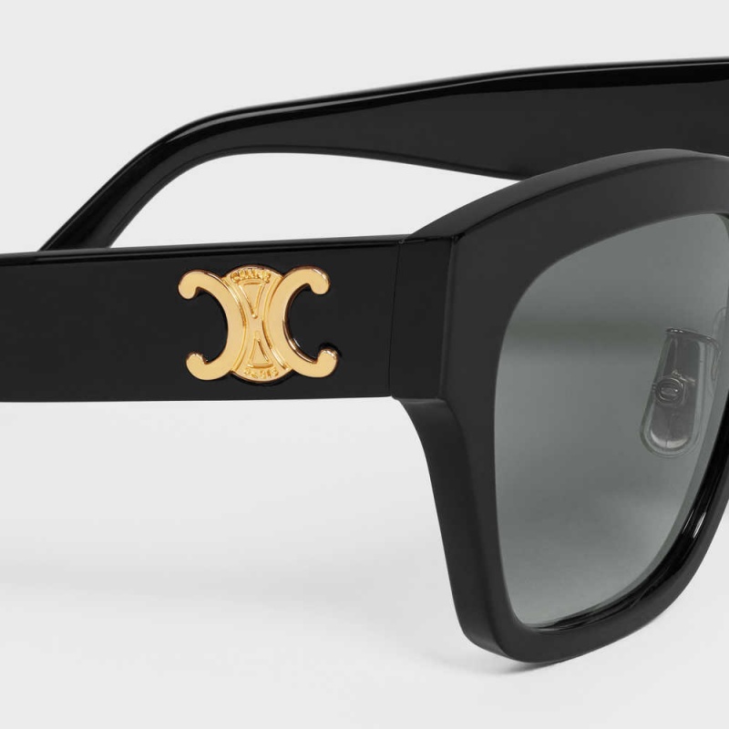 Celine Triomphe 09 in Acetate Sunglasses Black | CL-592388