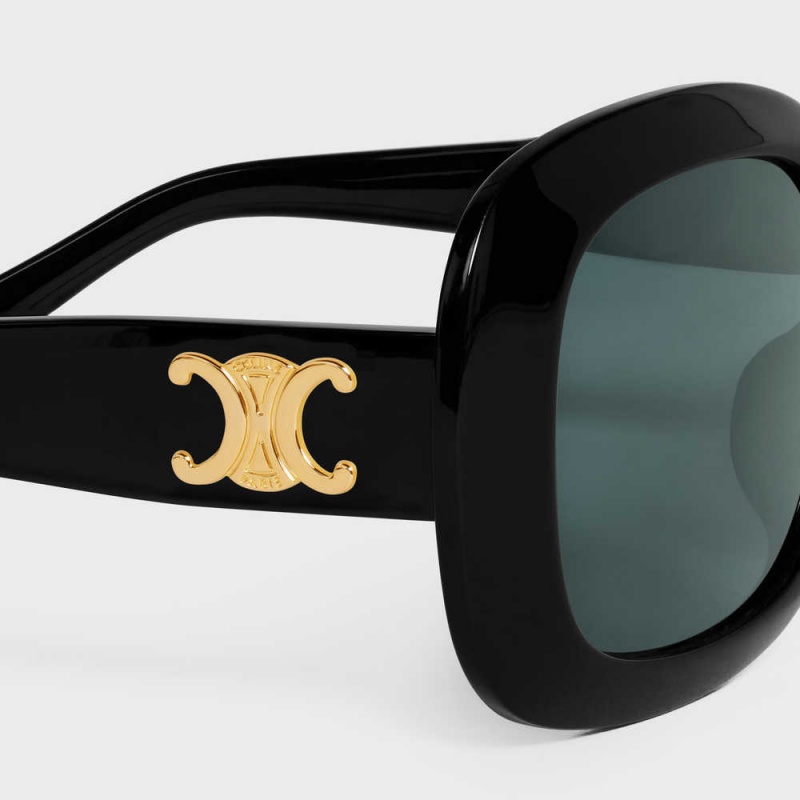 Celine Triomphe 10 in Acetate Sunglasses Black | CL-592396