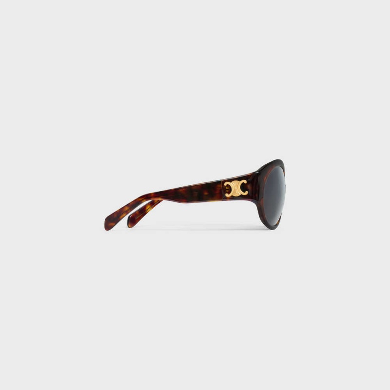 Celine Triomphe 11 in Acetate Sunglasses Red Havana | CL-592373