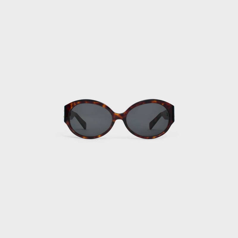 Celine Triomphe 11 in Acetate Sunglasses Red Havana | CL-592373