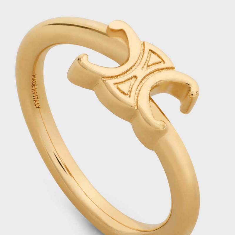 Celine Triomphe Asymmetric in Brass with Gold Finish Rings Gold | CL-592182