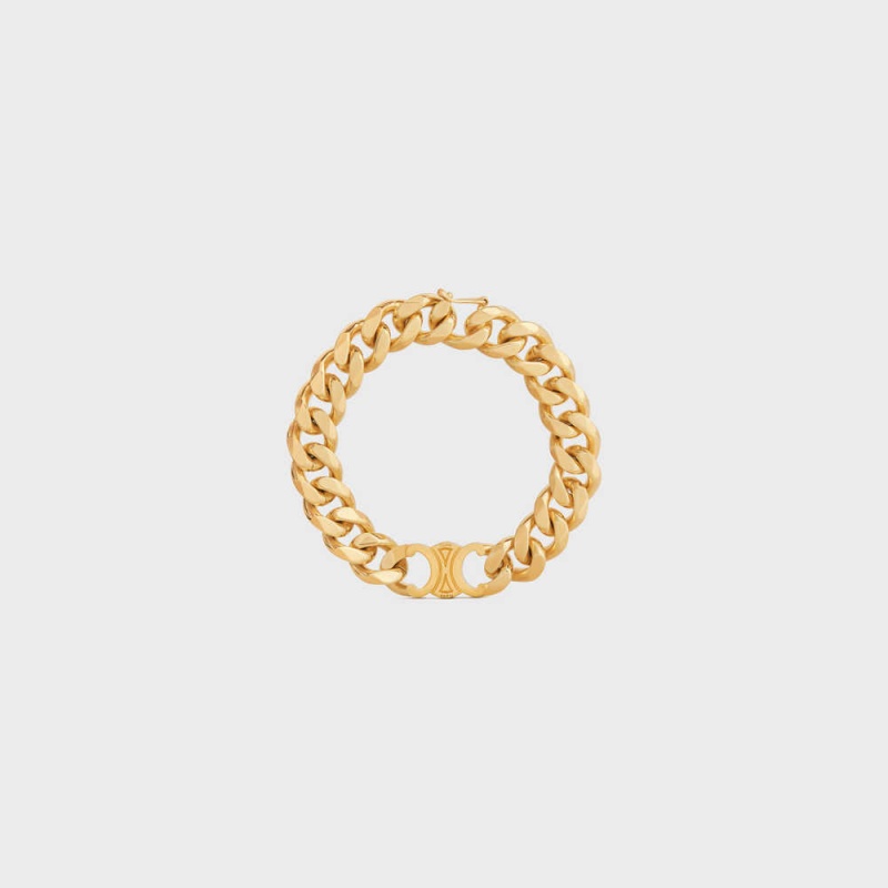 Celine Triomphe Gourmette in Brass with Gold Finish Bracelets Gold | CL-592227