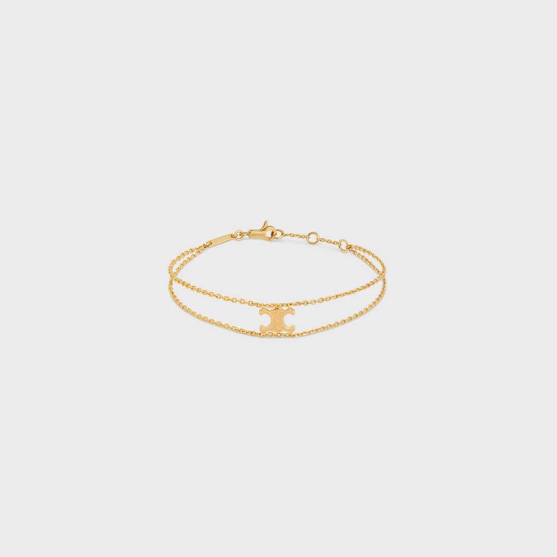 Celine Triomphe Suspended in Brass with Gold Finish Bracelets Gold | CL-592208