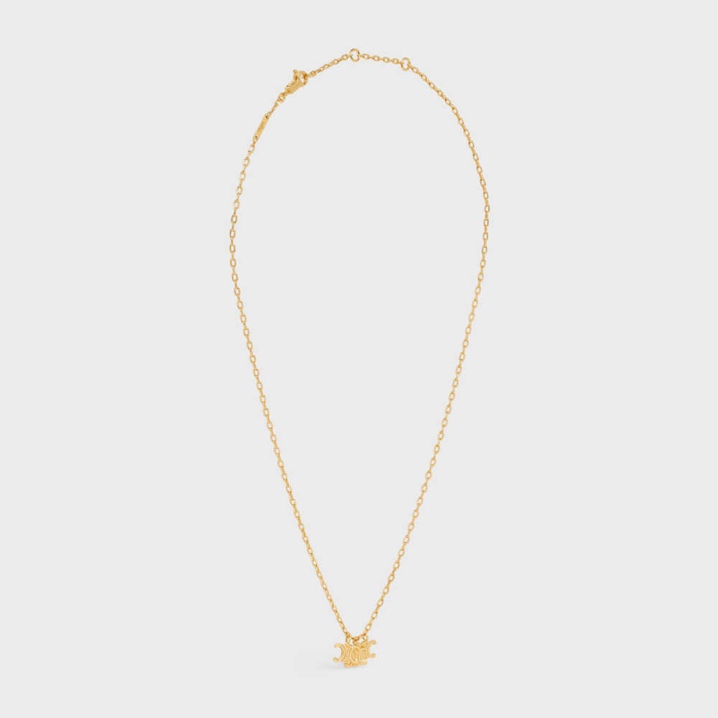 Celine Triomphe Trio in Brass with Gold Finish Necklaces Gold | CL-592249