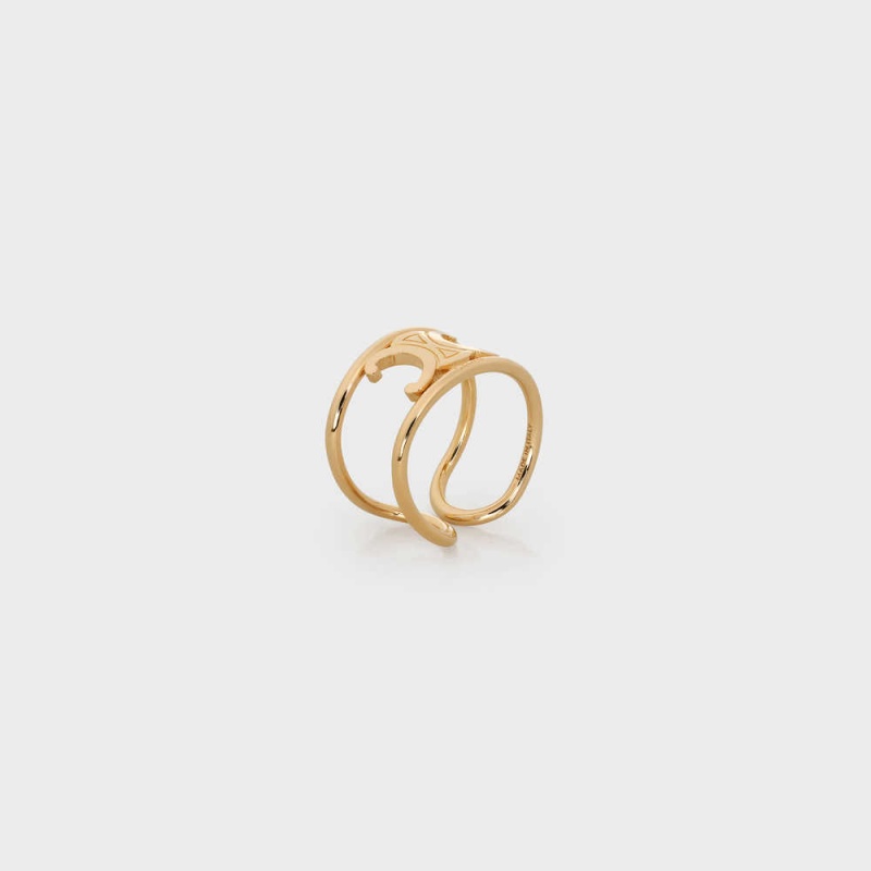 Celine Triomphe in Brass with Gold Finish Rings Gold | CL-592187