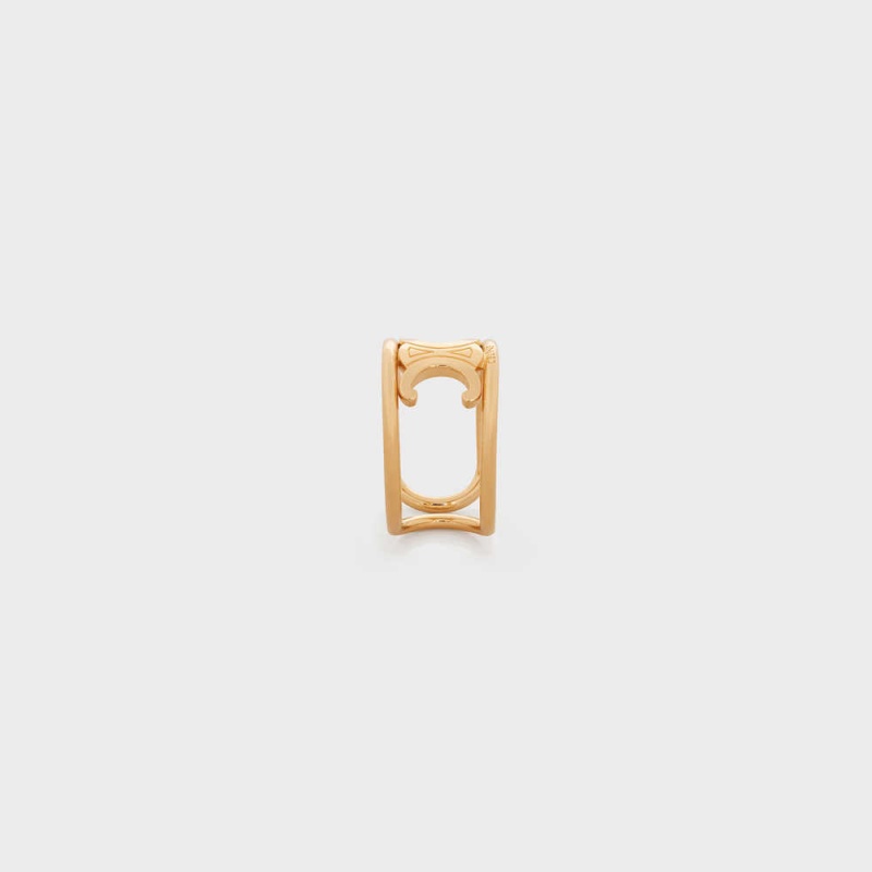 Celine Triomphe in Brass with Gold Finish Rings Gold | CL-592187