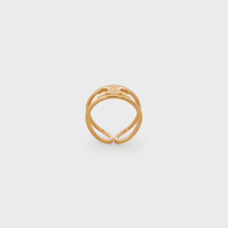 Celine Triomphe in Brass with Gold Finish Rings Gold | CL-592187