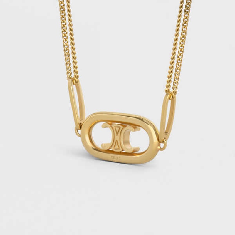 Celine Triomphe in Gold Brass Necklaces Gold | CL-592258