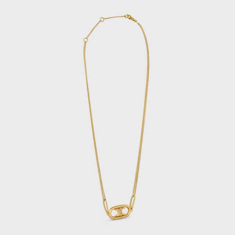 Celine Triomphe in Gold Brass Necklaces Gold | CL-592258