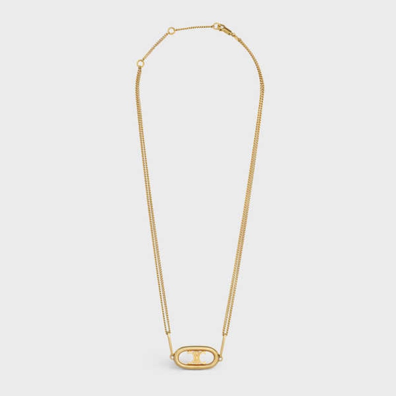 Celine Triomphe in Gold Brass Necklaces Gold | CL-592258