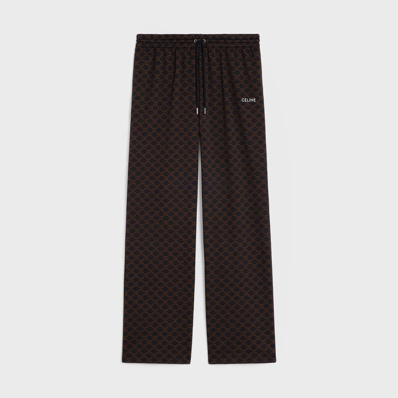 Celine Triomphe track in monogram jersey Pants Noir/Marron | CL-592040