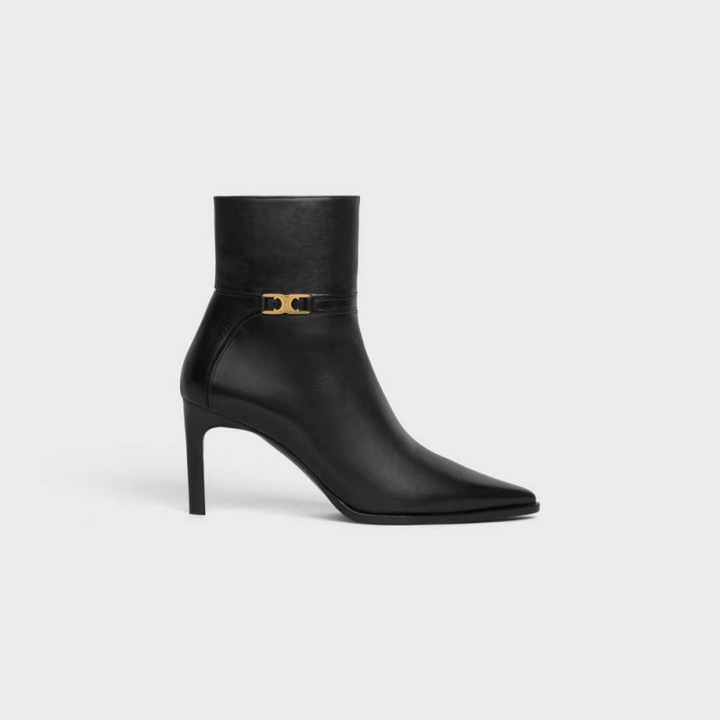 Celine VERNEUIL WITH TRIOMPHE in Calfskin Boots Black | CL-592493