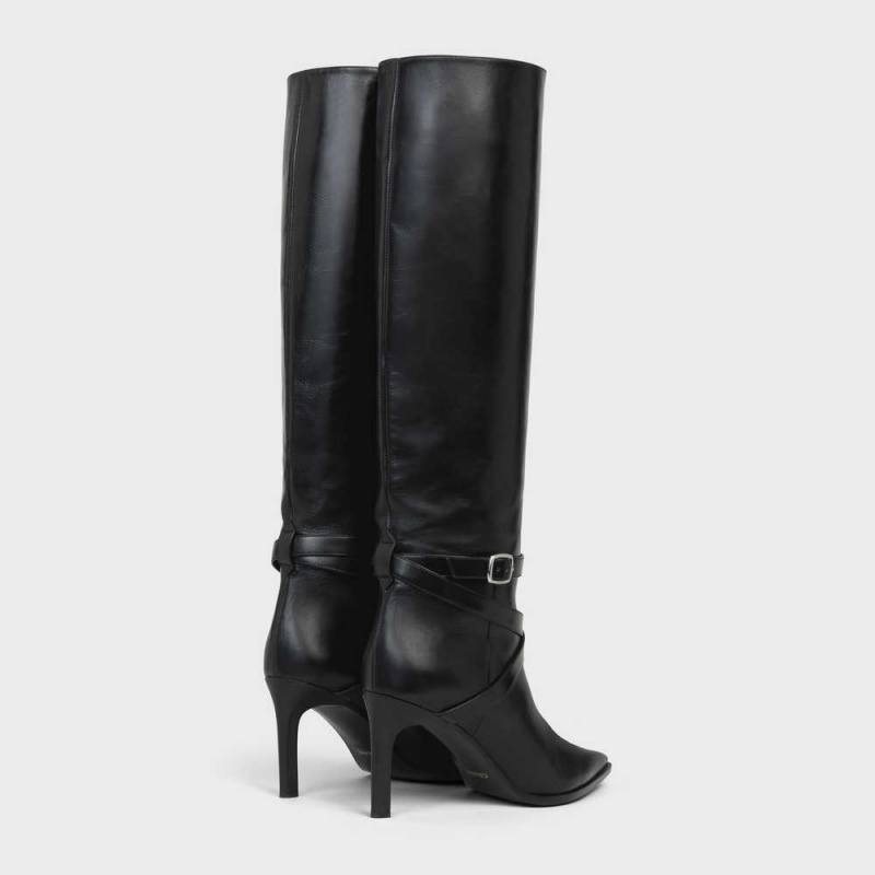 Celine Verneuil high in Calfskin Boots Black | CL-592518