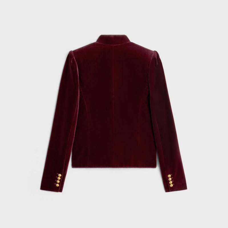 Celine Victorian in cotton velvet Jackets Bordeaux | CL-592652