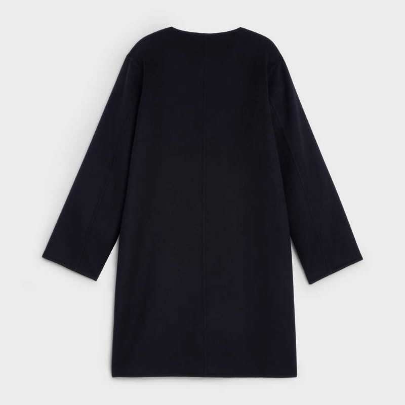 Celine WITH PURE COLLAR IN DOUBLE FACED CASHMERE Coats Black | CL-592623