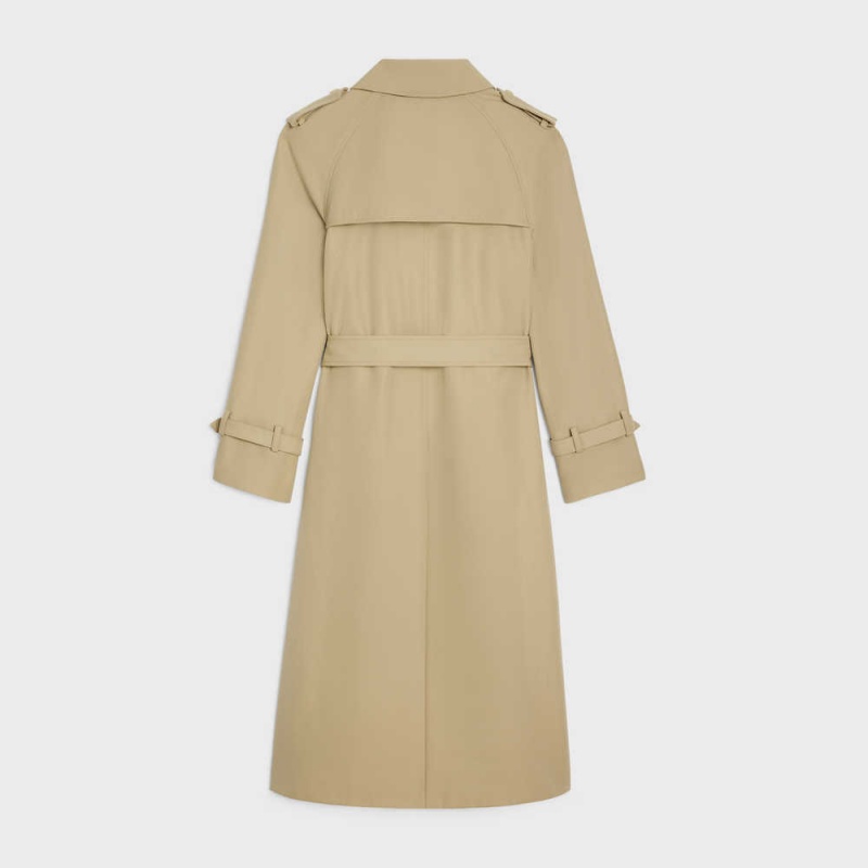 Celine Wiltern trench in cotton gabardine Coats Mastic | CL-592620