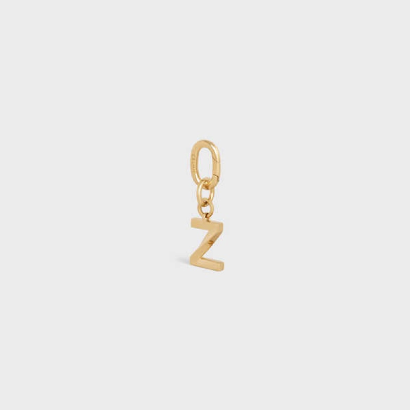 Celine Z CHARM in Brass Leather Goods Accessories Gold | CL-592945