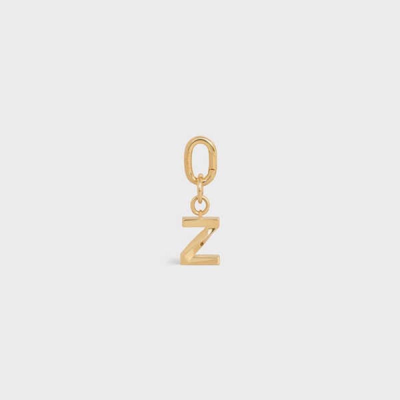 Celine Z CHARM in Brass Leather Goods Accessories Gold | CL-592945