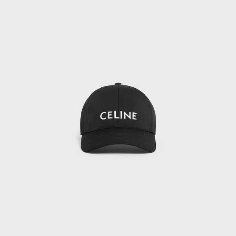 Celine baseball in drill cotton Cap Black | CL-592362