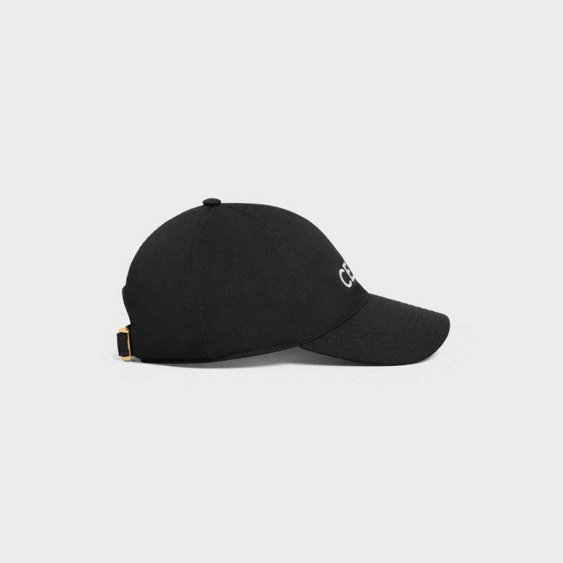 Celine baseball in drill cotton Cap Black | CL-592362